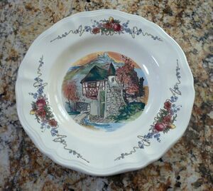 Sarreguemines Obernai 9 1/8" Large Rim Soup Bowl Rock Cottage France